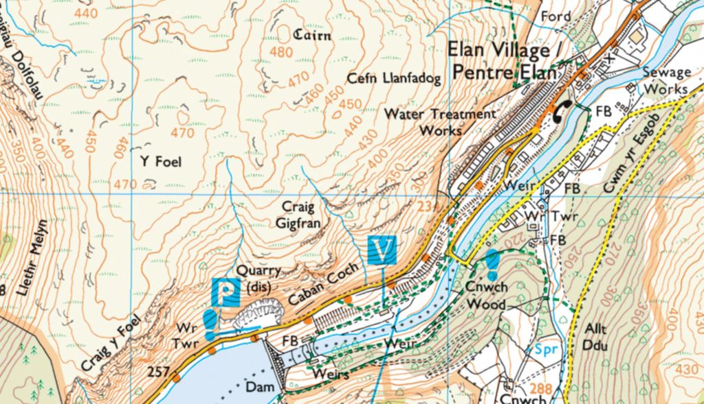 elan valley cycle route map