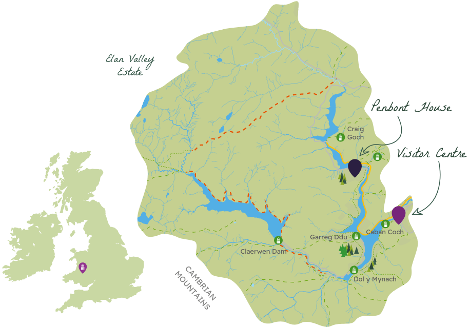 Map of Elan Valley Estate