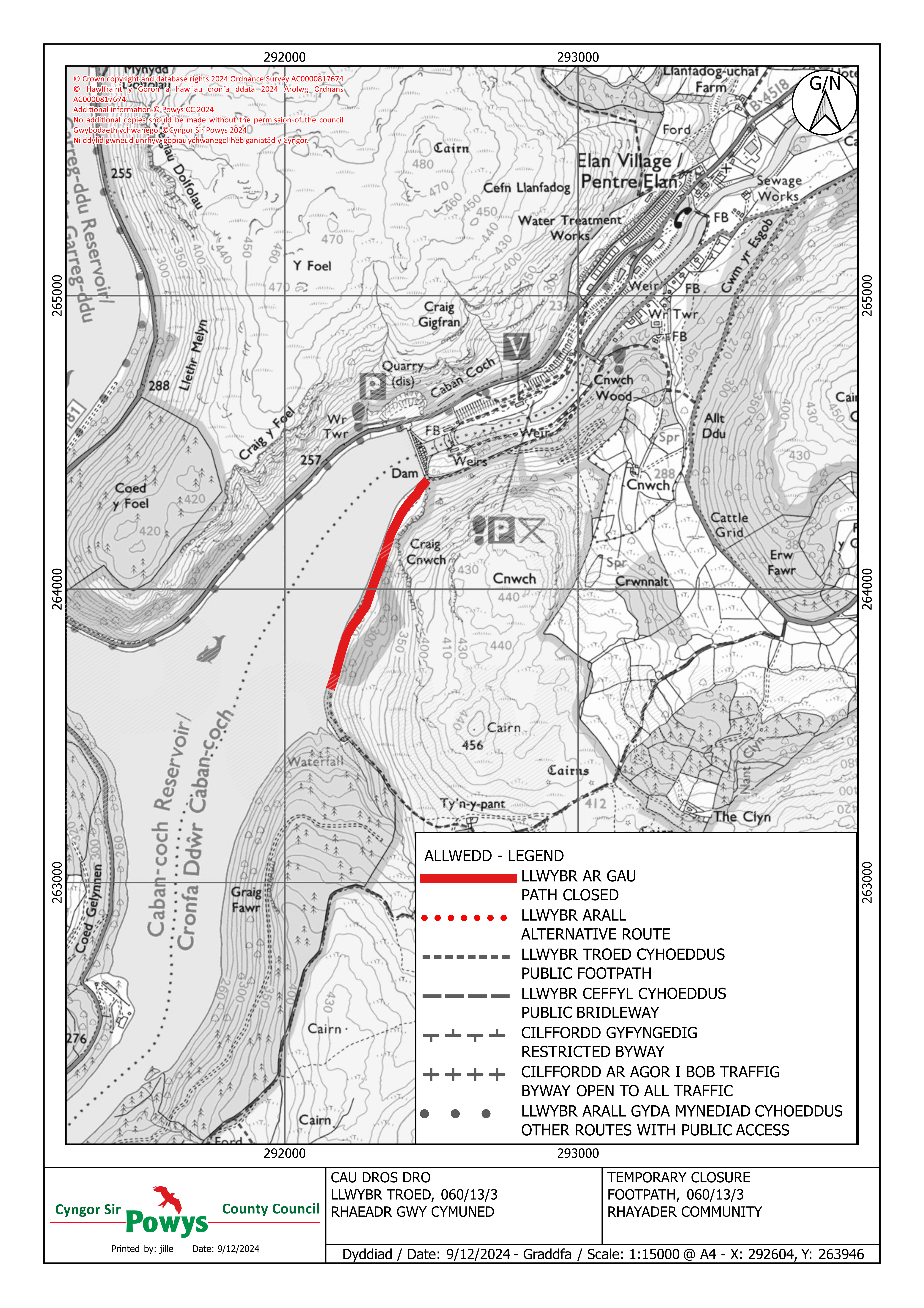 Temporary Closure of Public Footpath